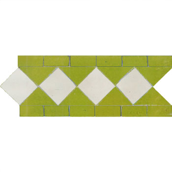 Mosaic House Moroccan tile Dfira MDV 1-5 White,   Lime Green,    solid zellige, mosaic, zellij, field, pattern, glaze, simple, classic, octagonal 